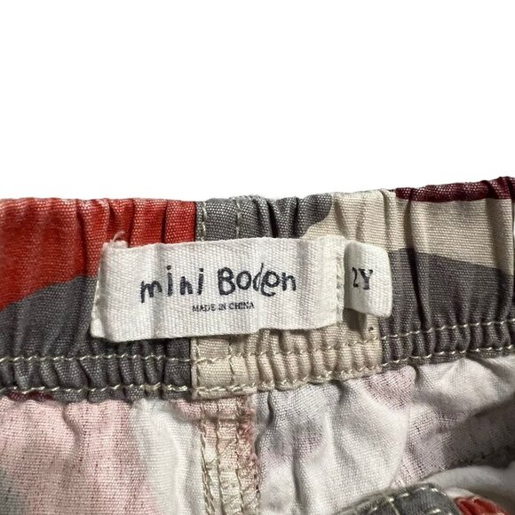 Mini Boden 2Y Red & Grey Camouflage Shorts - Picture 4 of 4
